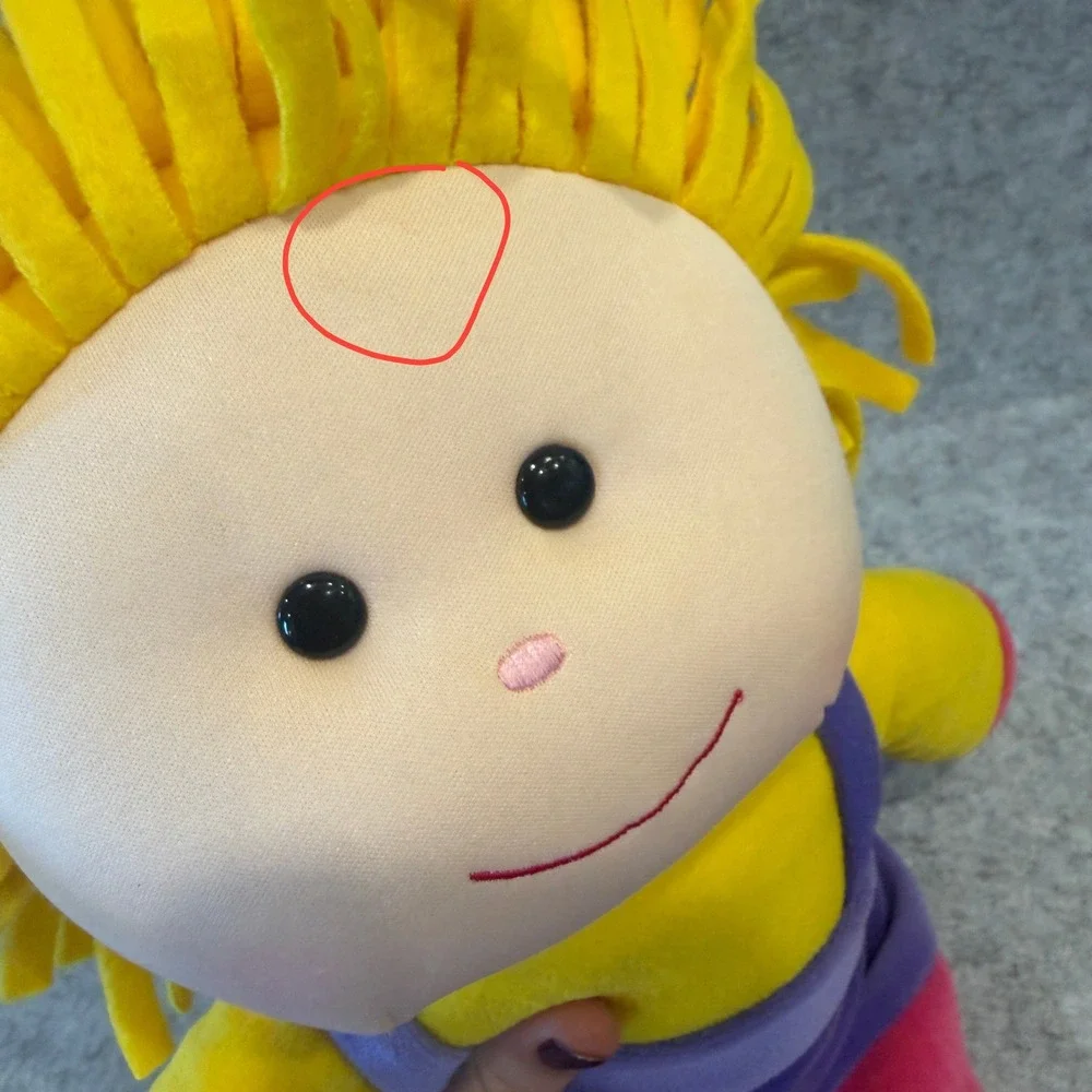 Vintage Rag‎ Tops Rag Doll by Well Made Toys 1999 Yellow Hair Purple Dress